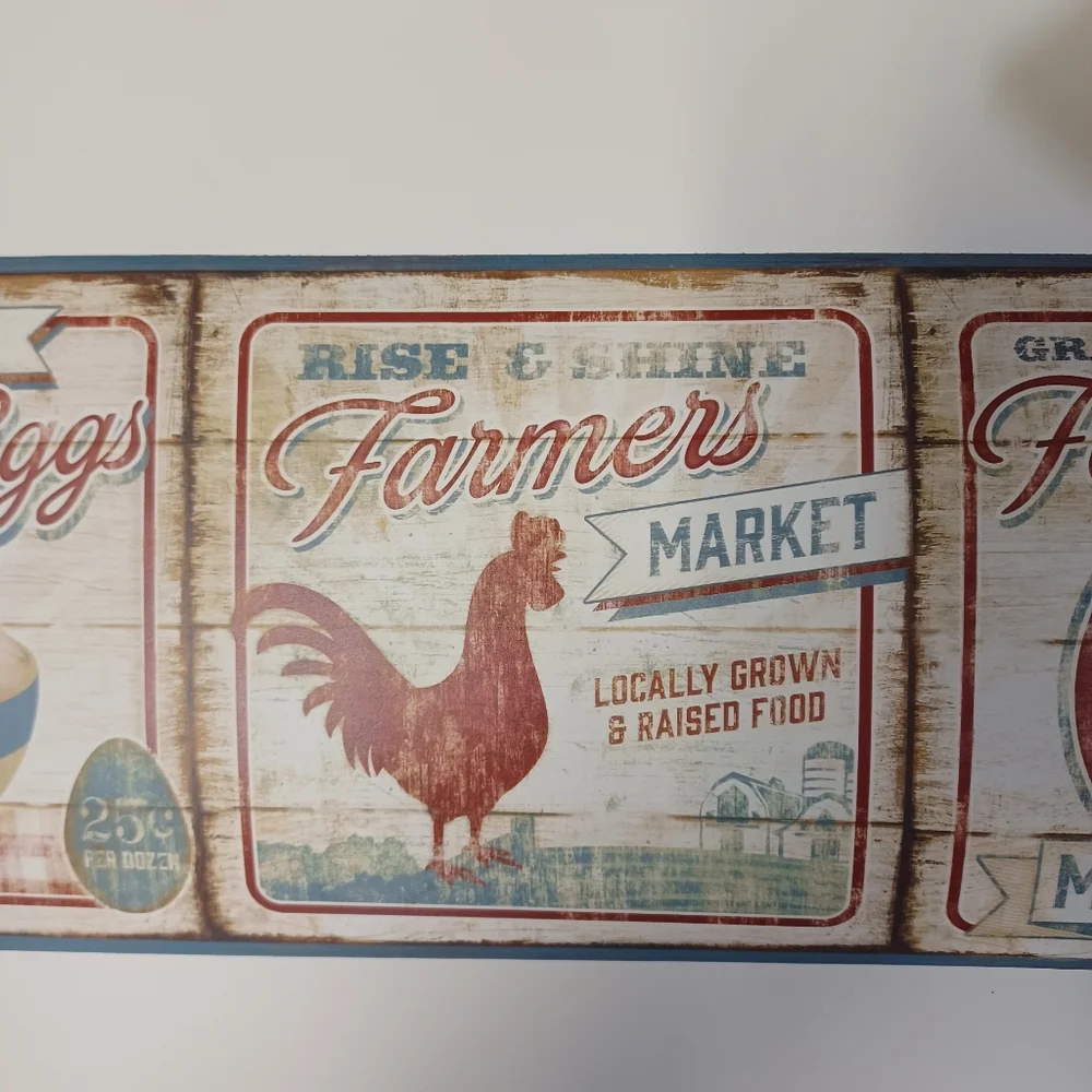 Wallpaper Border Farmers Market Vintage Signs